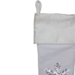 Northlight 20" White Christmas Stocking With Silver Sequin Snowflake -Holiday Decoration Store GUEST 550673d4 db03 4d4d 8c38 374745f8c18e