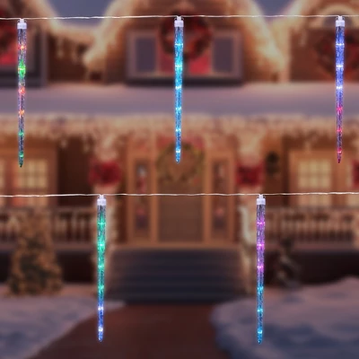 Northlight LED Color Changing Cascading Icicle Christmas Light Tubes - Multicolor - 13' Clear Wire - 5ct 2 Northlight LED Color Changing Cascading Icicle Christmas Light Tubes - Multicolor - 13' Clear Wire - 5ct - Image 2