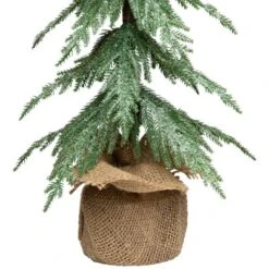 Northlight Mini Icy Pine Christmas Tree In Burlap Base - 24" - Unlit -Holiday Decoration Store GUEST 56c143d4 1f3d 4f45 8b63 9b77565a2e00