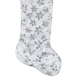 Northlight 19 White And Silver Sequin Snowflake Christmas Stocking -Holiday Decoration Store GUEST 58fb501e 66a9 4ce6 b164 8935a071bf6c