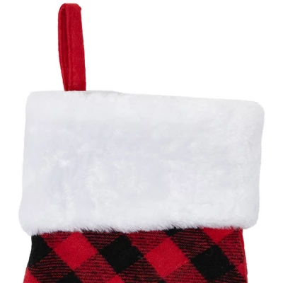 Northlight 15.5" Red And Black Buffalo Plaid Pet Embroidered Christmas Stocking 3 Northlight 15.5" Red And Black Buffalo Plaid Pet Embroidered Christmas Stocking - Image 3