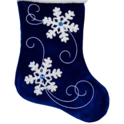Northlight 20.5-Inch Royal Blue Velvet And White Snowflake Christmas Stocking -Holiday Decoration Store GUEST 5b69d6fa bf93 4bb1 8802 9ffa7b4e6ead
