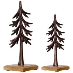 Northlight Trees On Wood Base Metal Christmas Decorations - 11.5" - Bronze - Set Of 2 7 Northlight Trees On Wood Base Metal Christmas Decorations - 11.5" - Bronze - Set Of 2 -Holiday Decoration Store GUEST 5be37211 dc3e 4daf 9377 265b067801cc
