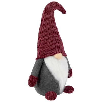 Northlight Standing Gnome With Knitted Hat Christmas Decoration - 18" - Mauve And Gray 3 Northlight Standing Gnome With Knitted Hat Christmas Decoration - 18" - Mauve And Gray - Image 3