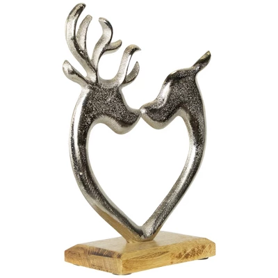 Northlight Heart Shaped Kissing Reindeer Metal Christmas Decoration - 10" 5 Northlight Heart Shaped Kissing Reindeer Metal Christmas Decoration - 10" - Image 5