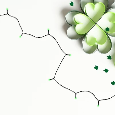 Northlight Battery Operated LED Christmas Lights - Green - 9.5' Green Wire - 20ct 2 Northlight Battery Operated LED Christmas Lights - Green - 9.5' Green Wire - 20ct - Image 2