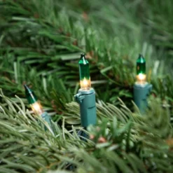 Northlight Mini Christmas Light Set - Clear With Green Tip - 10' Green Wire - 50ct