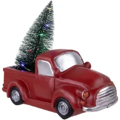 Northlight LED Lighted Pine Tree In Vintage Truck Christmas Decoration - 10" - Red -Holiday Decoration Store GUEST 609190d8 c3a1 470f ab97 4d53a9caa037