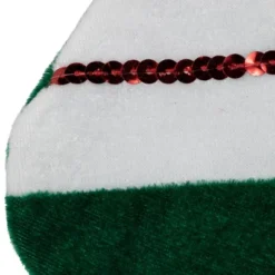 Northlight 18" Red And Green Velvet Sequin Stripe Christmas Stocking -Holiday Decoration Store GUEST 60e70ccb ab4c 4871 9579 a03fb206602e