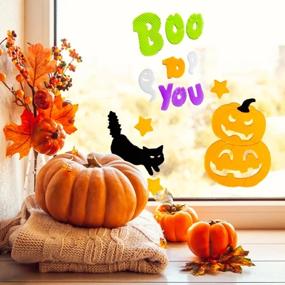 Northlight 14-Piece Green And Orange Boo To You Halloween Gel Window Clings 1 Northlight 14-Piece Green And Orange Boo To You Halloween Gel Window Clings