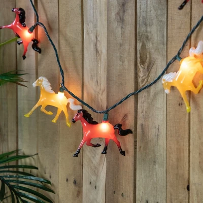Northlight Horse Indoor Outdoor Patio Light Set - 6' Green Wire - 10ct 1 Northlight Horse Indoor Outdoor Patio Light Set - 6' Green Wire - 10ct