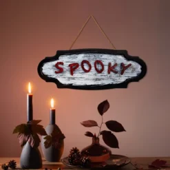 Northlight Animated Sound Activated 'Spooky' Halloween Sign - 20.5"