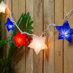 Northlight 10ct Patriotic 4th Of July Star Shaped Outdoor String Lights - 6' White Wire -Holiday Decoration Store GUEST 6339b774 07c8 4f73 8b18 b23e18d8785b