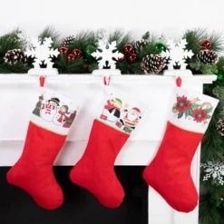 Northlight 19" Red Jolly Snowmen Scene Christmas Stocking
