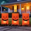 Northlight Lighted Jack-O-Lantern Halloween Outdoor Luminary Pathway Markers - 9.5" - Set Of 3