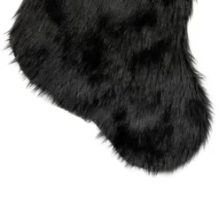 Northlight Sable Faux Fur Christmas Stocking With Pom Poms - 20.5" - Black -Holiday Decoration Store GUEST 64561481 3da5 4726 8cc9 0cadac345347