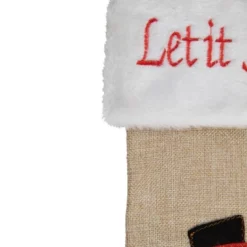 Northlight 19" Beige And Red Burlap "Let It Snow" Snowman Christmas Stocking -Holiday Decoration Store GUEST 64e93f7c 4d29 4522 a999 75d4ca313e26