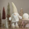Northlight Gnome With Stars And Faux Fur Sweater Christmas Decoration - 17" - White And Cream