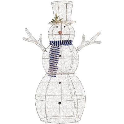 Northlight 48" LED Lighted Silver Mesh Snowman Outdoor Twinkling Christmas Decoration 7 Northlight 48" LED Lighted Silver Mesh Snowman Outdoor Twinkling Christmas Decoration - Image 7