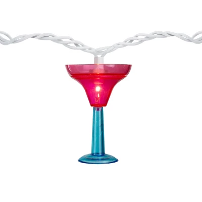 Northlight Margarita Glass Indoor Outdoor Patio Light Set - 9' White Wire - 10ct 3 Northlight Margarita Glass Indoor Outdoor Patio Light Set - 9' White Wire - 10ct - Image 3
