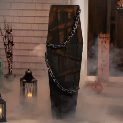 Northlight Animated Shaking Chained Coffin Halloween Decoration With Sound - 63"