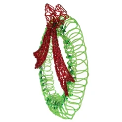 Northlight 20" Green And Red Lighted Wreath And Bow Christmas Window Silhouette Decoration -Holiday Decoration Store GUEST 6e82ca6e ea43 494c af62 950fa6dff6a6