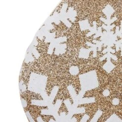 Northlight 20.5" Glittered Gold Christmas Stocking With Snowflakes And Pom Poms -Holiday Decoration Store GUEST 6ef22f66 c340 4341 b23a f9d9c5739736