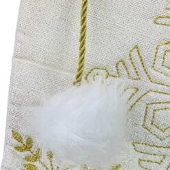 Northlight 20" Cream With Gold Snowflakes Christmas Stocking With Faux Fur Cuff -Holiday Decoration Store GUEST 70387c5a 35df 42e6 9126 5e8090ec0cdf
