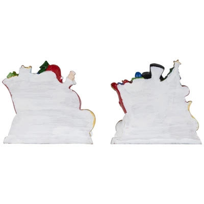 Northlight Santa And Snowman Sleigh Ride Christmas Stocking Holders - 4.25" - Set Of 2 5 Northlight Santa And Snowman Sleigh Ride Christmas Stocking Holders - 4.25" - Set Of 2 - Image 5