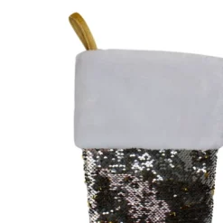 Northlight 22.75" Gold And Silver Reversible Sequined Christmas Stocking -Holiday Decoration Store GUEST 72ae540d 37b9 4927 82be b1a2bfa60eea