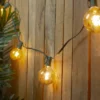 Northlight Mercury Glass G50 Globe Indoor Outdoor Patio Christmas Light Set - 9' Green Wire - 10ct