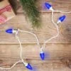 Northlight LED C7 Christmas Lights - Blue - 16' - White Wire - 25ct