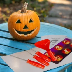 Northlight Halloween Pumpkin Carving Kit With Stencils - 4-Piece
