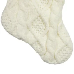 Northlight Cable Knit Christmas Stocking With Faux Fur Cuff - 20.5" - Cream And White -Holiday Decoration Store GUEST 74a40cab 1bc3 41fe 8c3b 7b0048398056
