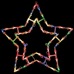 Northlight Lighted Star Christmas Window Silhouette Decoration - 16" - Multicolor Lights