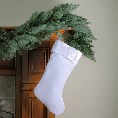 Northlight Traditional Velveteen Christmas Stocking - 19" - White 1 Northlight Traditional Velveteen Christmas Stocking - 19" - White