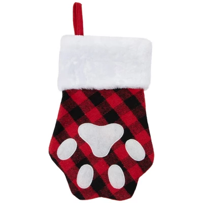 Northlight 15.5" Red And Black Buffalo Plaid Pet Embroidered Christmas Stocking 1 Northlight 15.5" Red And Black Buffalo Plaid Pet Embroidered Christmas Stocking