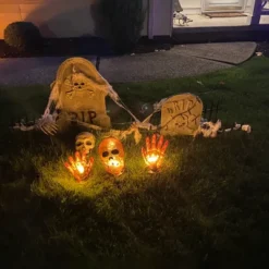 Northlight LED Lighted Skull And Hands Outdoor Halloween Decoration - 4' Black Wire - Orange -Holiday Decoration Store GUEST 77241da1 f3d5 40e8 ad2c 66f86f53f1c2