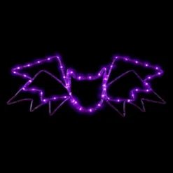 Northlight LED Lighted Bat 4-Function Halloween Window Decoration - 23.5" - Purple Lights