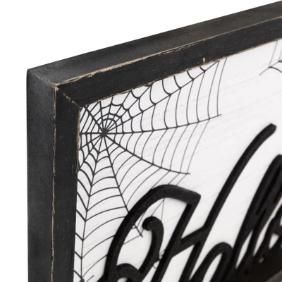 Northlight Framed "Happy Halloween" Spider Web Wall Sign - 23.5" 4 Northlight Framed "Happy Halloween" Spider Web Wall Sign - 23.5" - Image 4