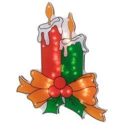 Northlight Lighted Holographic Candle Christmas Window Silhouette Decoration - 17" -Holiday Decoration Store GUEST 78777f51 ec37 4bdb 8441 4bad28751964