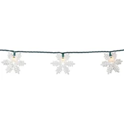 Northlight 10-Count White Glittered Snowflake Christmas Light Set, 6ft Green Wire -Holiday Decoration Store GUEST 7a8fbde3 1e67 478d aa46 2bc72211988f