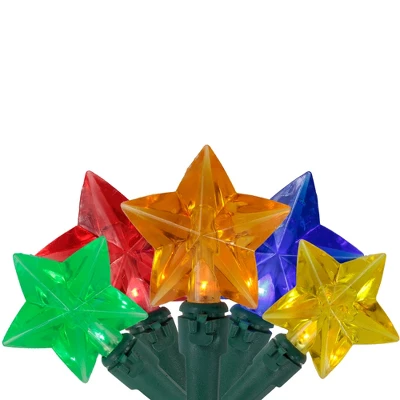 Northlight LED Star Shaped Indoor Outdoor Patio Light Set - MultiColor - 4.5' Green Wire - 20ct 5 Northlight LED Star Shaped Indoor Outdoor Patio Light Set - MultiColor - 4.5' Green Wire - 20ct - Image 5