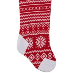 Northlight 21.5" Red And White Knitted Snowflake Christmas Stocking With Fleece Cuff -Holiday Decoration Store GUEST 7b1e5775 f4ec 48c6 8658 0154a66e1db6
