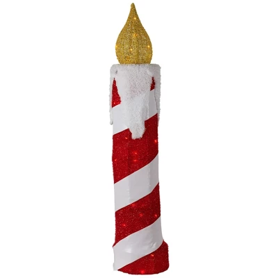 Northlight 3D LED Lighted Striped Candle Christmas Outdoor Decoration - 30" - Red And White 3 Northlight 3D LED Lighted Striped Candle Christmas Outdoor Decoration - 30" - Red And White - Image 3