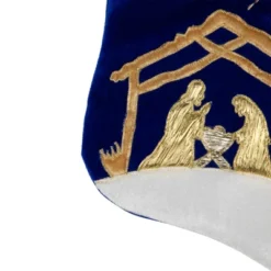 Northlight 20.5" Blue And Gold Nativity Scene Christmas Stocking With Gold Cuff -Holiday Decoration Store GUEST 7c966b06 11e8 4500 a693 1f89075dcf04