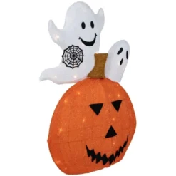 Northlight LED Lighted Jack-O-Lantern And Ghosts Halloween Decoration - 27.5" - Clear Lights -Holiday Decoration Store GUEST 7e9838b5 531d 407f 971a 2c95eed447f4