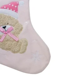 Northlight Baby's 1st Christmas Embroidered Teddy Bear Stocking - 19" - Pink And White -Holiday Decoration Store GUEST 7ea6f7c5 b8d3 4fd7 8291 96ccef2df00b