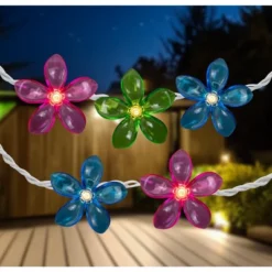 Northlight Flowers Indoor Outdoor Patio Light Set - 9' White Wire - 10ct