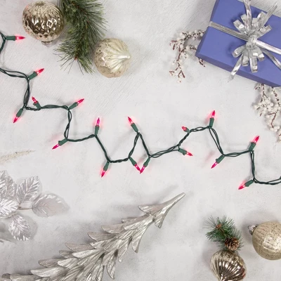 Northlight Mini Incandescent Christmas Lights - Pink - 20.25' Green Wire - 100ct 1 Northlight Mini Incandescent Christmas Lights - Pink - 20.25' Green Wire - 100ct